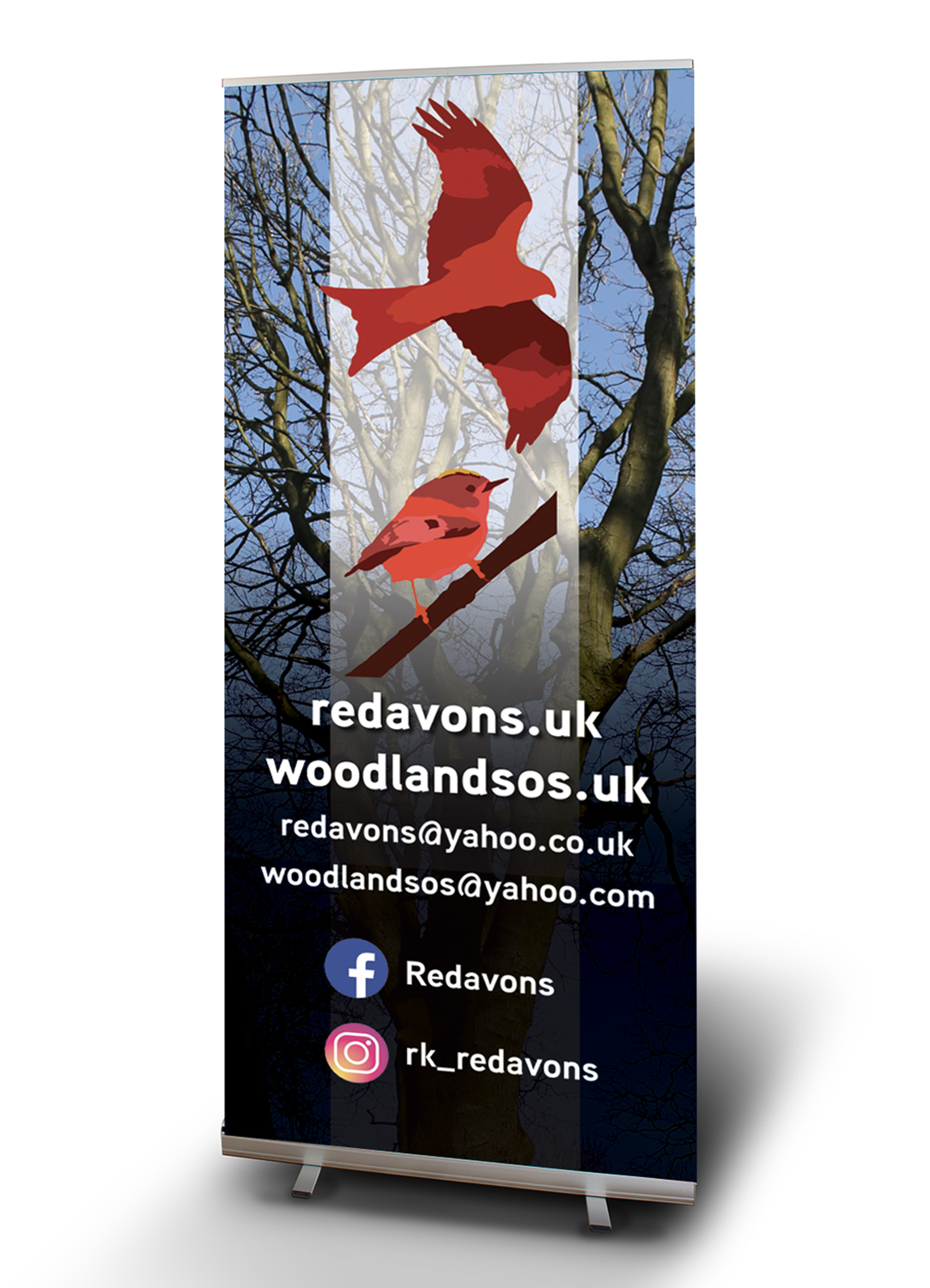 Custom pull-up banner design and printing for professional branding and events.